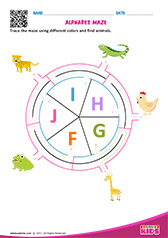 Alphabet Animals Maze f to j